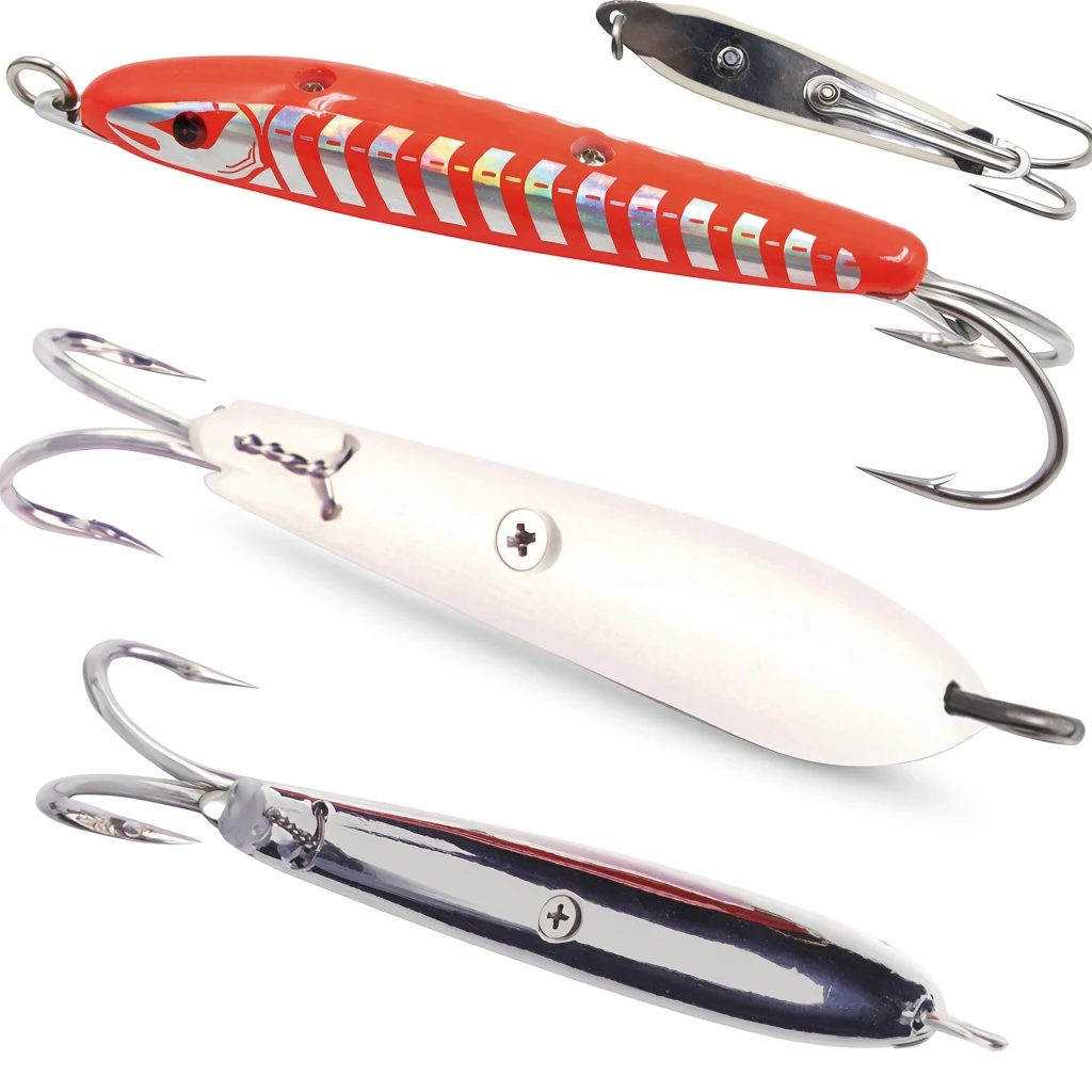 PULLER metal fishing jigs with treble hooks